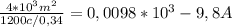 \frac{4*10^{3}m^{2} }{1200c/0,34} =0,0098*10^{3}-9,8 A