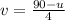 v = \frac{90-u}{4}