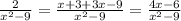 \frac{2}{x^2-9} =\frac{x+3+3x-9}{x^2-9} =\frac{4x-6}{x^2-9}