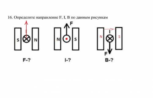 Определите направление F, I, B по данным рисункам​