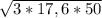 \sqrt{3*17,6 *50}