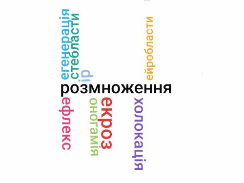 Скласти кросворд з 12 термінів,ключове слово *розмноження