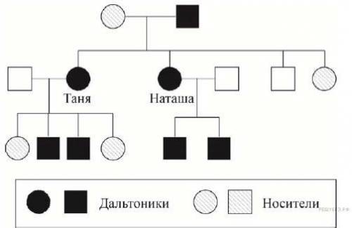 класс Таня и Наташа – родные сестры и обе страдают дальтонизмом. У них есть сестра с нормальным зрен