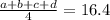 \frac{a+b+c+d}{4} = 16.4