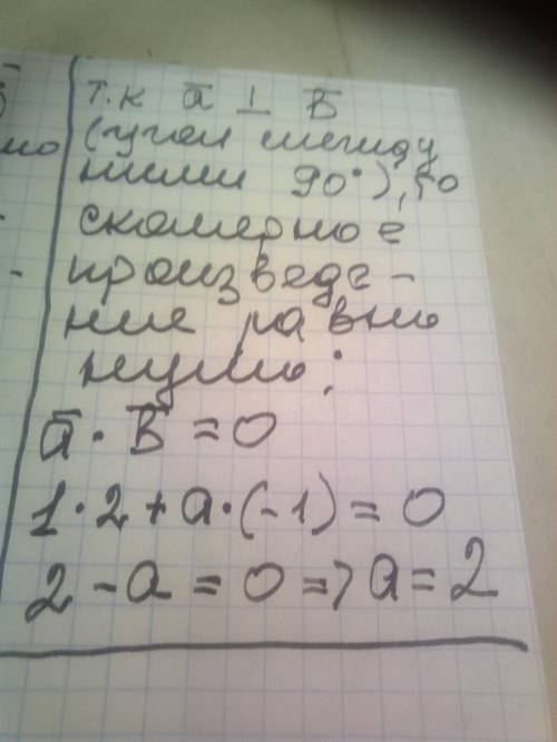 Обчисли невідому координату, якщо вектори a→(1;a) і b→(2;-1) утворюють прямий кут. ​