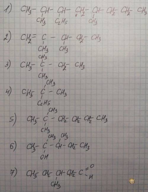 3. Напишите структурную формулу  2,5-диметил-3-этилоктан,  2,3-диметилпентен-1,  2,2-диметилбу