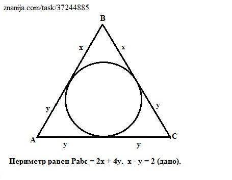 Точка касания вписанной в равнобедренный треугольник окружности делит его боковую сторону на отрезки