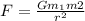 F = \frac{Gm_{1}m{2}}{r^{2}}