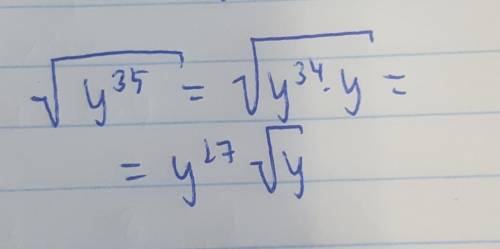 Вынесите множитель из-под корня √y^35