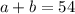 a+b = 54