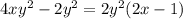 4xy^2-2y^2 = 2y^2(2x-1)