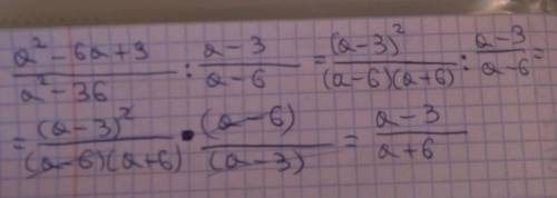 A2-6a+9/a2-36 : a-3/a-6