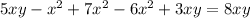 5xy - {x}^{2} + 7 {x}^{2} - 6 {x}^{2} + 3xy = 8xy