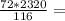 \frac{72*2320}{116}=