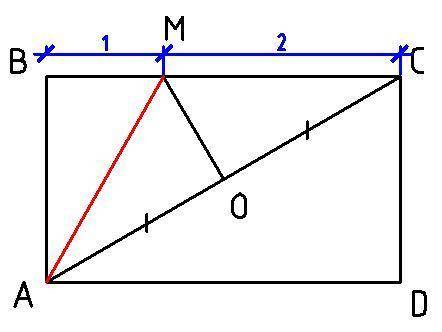 ГЕОМЕТРІЯ ІВ. Серединний перпендикуляр діагоналі АС прямокутника ABCD перетинає сторону BC у точці М