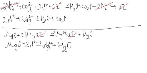 Запишите молекулярные, сокращенные и полные ионные уравнения: Na2CO3 + 2HI MgO + 2HI