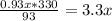 \frac{0.93x*330}{93} = 3.3 x