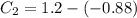 C_2=1.2-(-0.88)