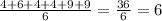 \frac{4+6+4+4+9+9}{6}=\frac{36}{6}=6