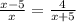 \frac{x-5}{x} = \frac{4}{x+5}