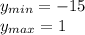 y_{min}=-15\\y_{max}=1