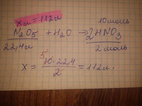 Який об'єм нітроген(5) оксиду прореагував з водою, якщо утворилася нітратна кислота кількістю речови