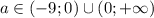 a\in(-9; 0)\cup(0; +\infty)