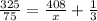 \frac{325}{75}=\frac{408}{x}+\frac{1}{3}