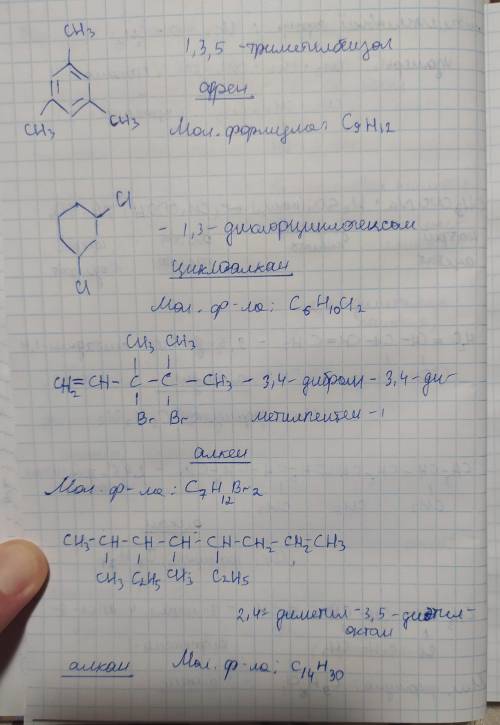 2,3 - дихлор - пентадиен - 1,42,4,6 - триметилоктан3 - метил - 4 - этил - 5 - хлоргексин - 11,3,5 -