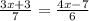 \frac{3x+3}{7} =\frac{4x-7}{6}