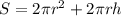 S=2\pi r^2+2\pi rh