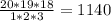 \frac{20*19*18}{1*2*3} =1140