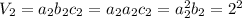 V_{2} =a_{2} b_{2} c_{2} =a_{2} a_{2} c_{2} =a^{2} _{2} b_{2} =2^{2}