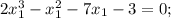 2x^3_1 - x^2_1 - 7x_1 - 3 =0;