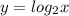 y = log_{2} x