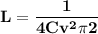 \bf{L = \dfrac{1}{4Cv {}^{2} \pi2}}