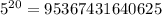 5^{20}=95367431640625