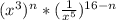 (x^{3})^{n}*(\frac{1}{x^{5}})^{16-n}