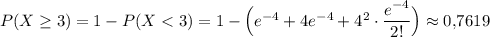 P(X\geq 3)=1-P(X