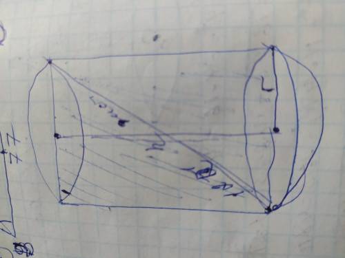 Радиус основания цилиндра относится к его высоте как 1:2. Найдите объём цилиндра, если диагональ его