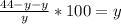 \frac{44-y-y}{y}*100=y