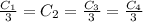 \frac{C_1}{3}=C_2= \frac{C_3}{3}=\frac{C_4}{3}