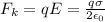 F_k=qE=\frac{q\sigma }{2\epsilon _0}