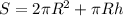 S = 2\pi R^{2} + \pi Rh