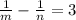 \frac{1}{m} - \frac{1}{n} = 3