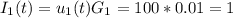 I_1(t)=u_1(t)G_1=100*0.01=1