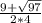 \frac{9+\sqrt{97} }{2*4}