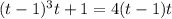 (t-1)^3t+1=4(t-1)t