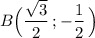 B\Big(\dfrac{\sqrt3}{2}\, ;-\dfrac{1}{2}\, \Big)