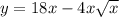 y = 18x - 4x \sqrt{x}